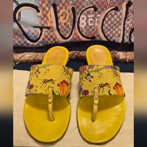 Gucci Women's Yellow Floral Sandals